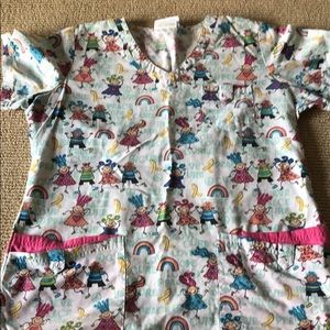 UA childhood cancer scrub top